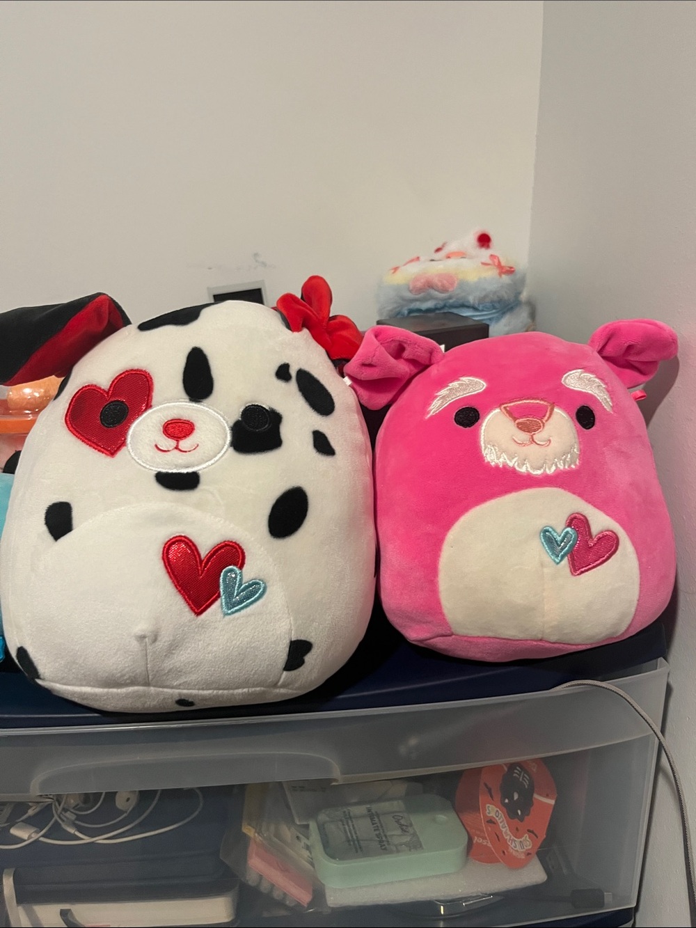 Squishmallows Dalmatian and Pink Dogs Heart embroidered